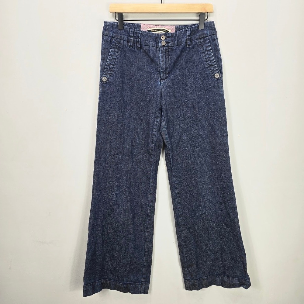 Daughters of the Liberation Wide Leg Trouser Pants Jeans 6 Dark Indigo Blue